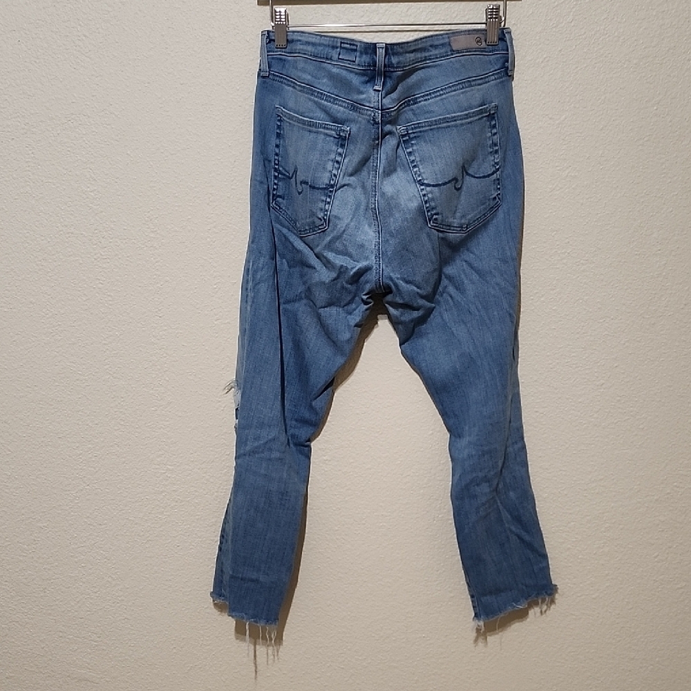 Ag Adriano Goldschmied Blue Skinny Jeans with Distressed Detailing - Picture 6 of 10